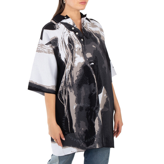 STELLA MCCARTNEY フロラルフリントショツ 640166 7504 Stella McCartney Ladies Multi Graphic-Print Short-Sleeve