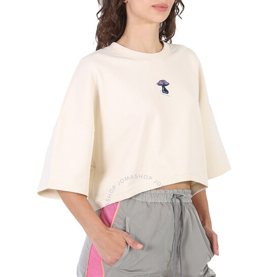 Stella McCartney Ladies Mushroom Print Cropped Sweatshirt