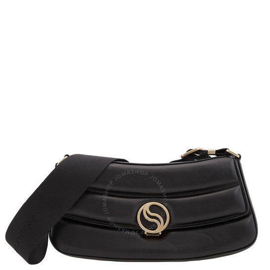 ハンドバッグ Stella McCartney HAND BAG (7B0025WP0110 1000) Stella McCartney S-Wave Logo Plaque Padded Shoulder Bag