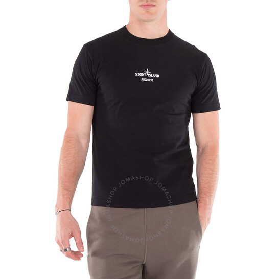 Stone Island Men's Black Slim Fit Archivio Print T-Shirt