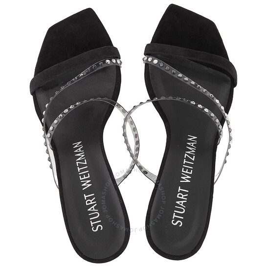 STUART WEITZMAN ミラ ハル エンヘリッシュ ロファ S5845 CHIBLK Stuart Weitzman Strapeze Crystal 85 Mules, Brand Size 37