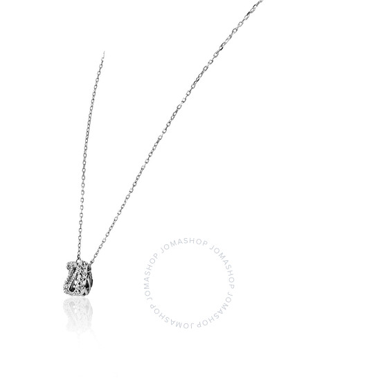 Swarovski Dancing Swan Necklace, White, Rhodium Plated