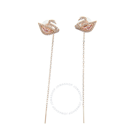 ◆SWAROVSKI◆ Dazzling Swan ピンクドロップピアス 5469990 Dazzling Swan drop earrings, Swan, Pink, Rose gold-tone