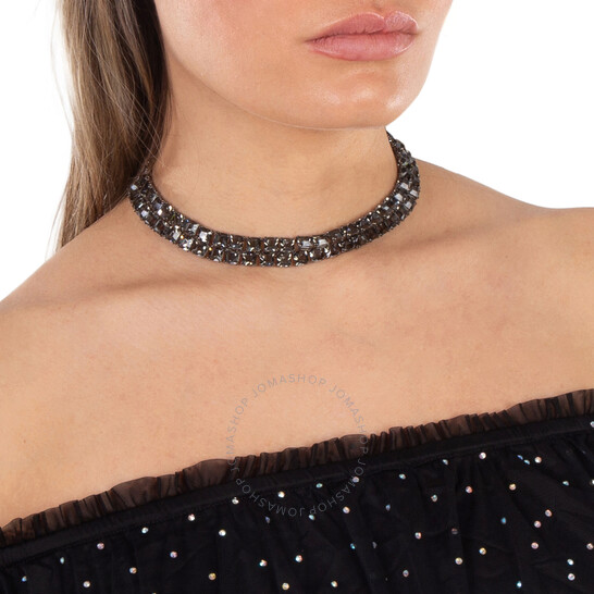 【Swarovski】Millenia 5613900 Swarovski Gray Ruthenium Plated Millenia Long Square Cut