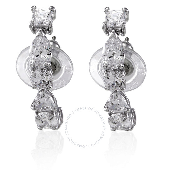 Swarovski Ladies Crystal Tennis Deluxe Mixed Pierced Earrings White Rhodium - 546x546