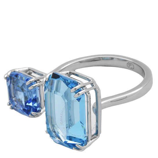 指輪・リング SWAROVSKI Millenia Blue Rhodium Open Ring 52 5694138 Millenia open ring, Octagon cut, Blue, Rhodium plated