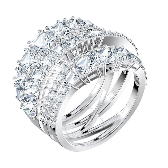 【セール】 Swarovski twist warpリング Twist Wrap ring, Mixed cuts, White, Rhodium plated | Swarovski