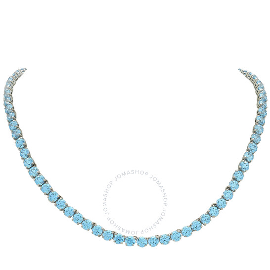 ★SWAROVSKI★ Matrix Tennis Blue Rhodium Necklace M 5661187 New in Gift Box SWAROVSKI 5661187 Aqua Blue Crystal Matrix