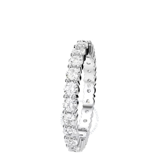 Matrix Vittore ring, Round cut, White, Silver-tone finish