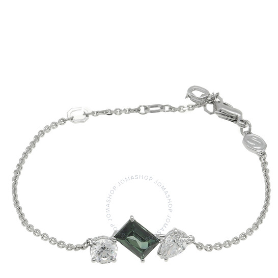 ブレスレット SWAROVSKI Mesmera green rhodium bracelet M 5668360 Swarovski Mesmera Mixed Cuts Green Bracelet, Size Medium
