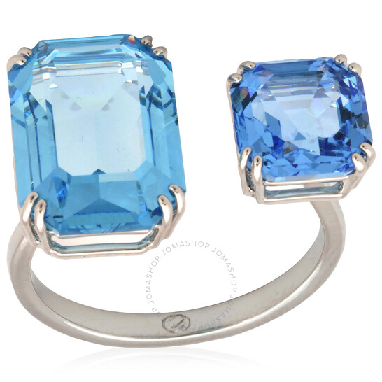 スワロフスキー　Millenia RING Millenia open ring, Octagon cut, Blue, Rhodium plated