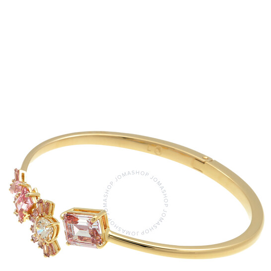 Swarovski Mixed Cuts Gold / Pink Gema Bangle, Size Large
