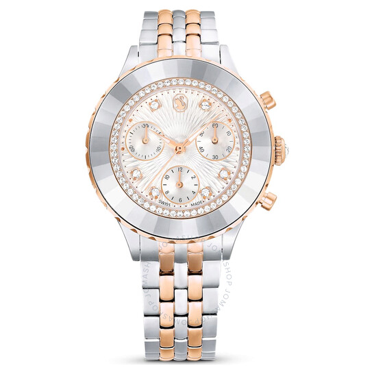 Swarovski Octea Chrono Quartz Crystal White Dial Watch