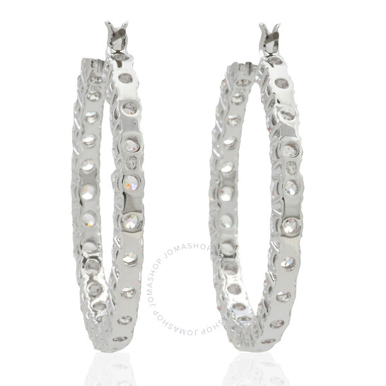Swarovski Rhodium Matrix Plated Hoop Earrings 5647715