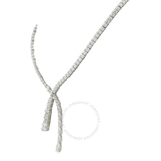 ★SWAROVSKI★ Matrix Rhodium Y-Shaped Necklace 5692416 Matrix Y necklace, Crystal pearl, Round cut, White, Rhodium