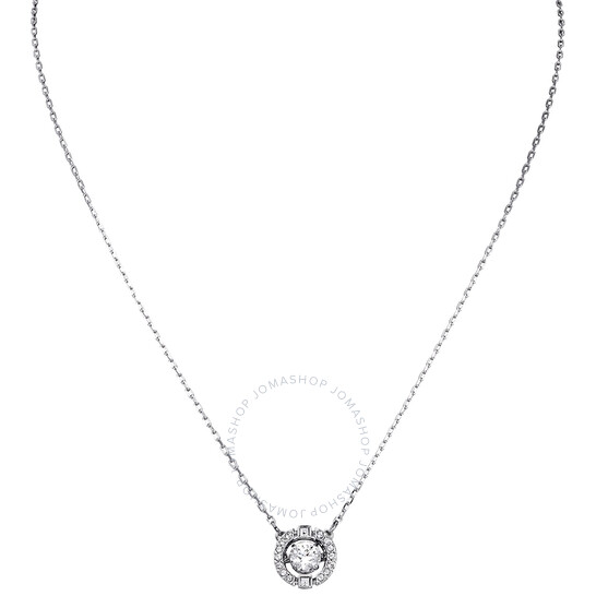 Swarovski Sparkling Dance Round Necklace, White, Rhodium