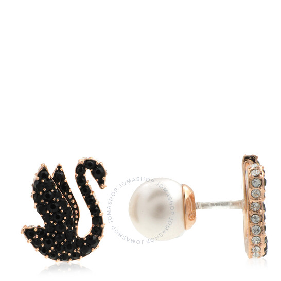 ピアス SWAROVSKI Swan black stud earrings 5684608 Swan drop earrings, Swan, Black, Mixed metal finish | Swarovski