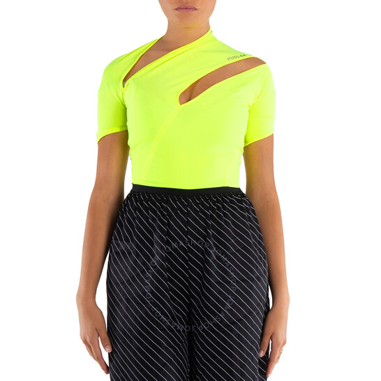 Thierry Mugler Ladies Neon Yellow Asymmetrical Eco Sport