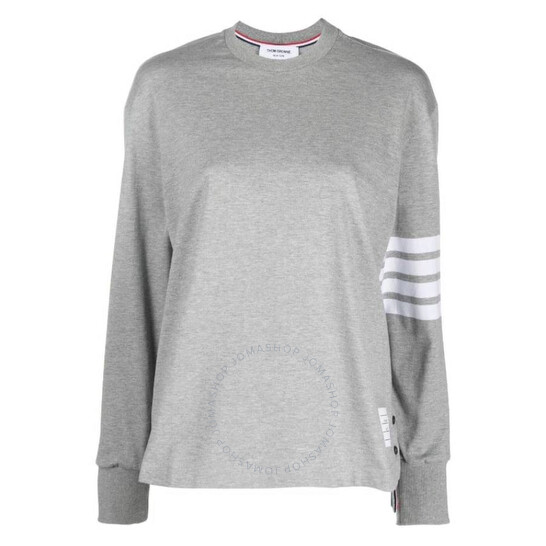 Thom Browne 4-Bar Long-Sleeve Cotton Jersey Ruby T-Shirt