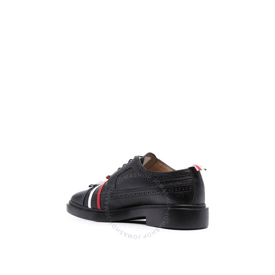Thom Browne Black 3-Bow Longwing Brogue Derby, Brand Size 38