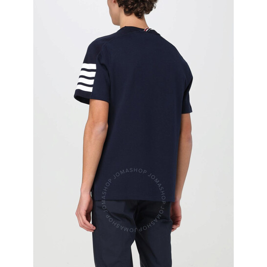 Thom Browne Cotton 4-Bar Short Sleeve Tee, Brand Size 1