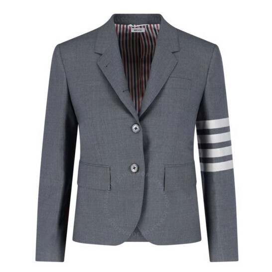 アウターその他 THOM BROWNE Woman Blazer Grey FBC010V06146 035 Thom Browne Ladies Med Grey 4-Bar Single-Breasted Blazer