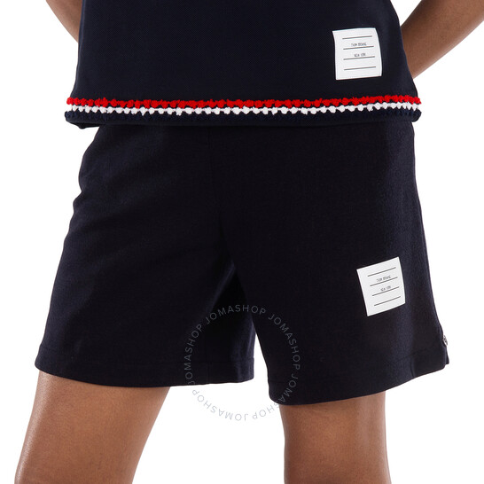 Thom Browne｜SHORTS (FJQ110A J0020 415) Thom Browne Ladies Name-Tag Ribbed Shorts, Brand Size 40 (US