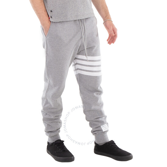 Thom Browne Light Grey 4-Bar Loopback Classic Sweatpants