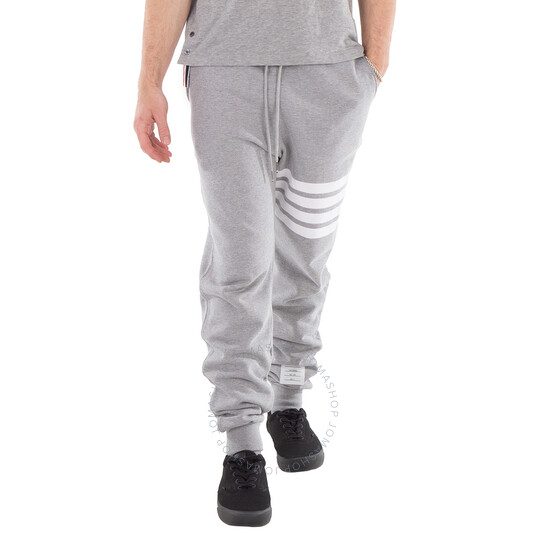 Thom Browne Light Grey 4-Bar Loopback Classic Sweatpants