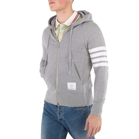 パーカー・フーディ THOM BROWNE SS25 '4 bar' hoodie (MJT022H00535 068) Classic Loopback 4 Bar Full Zip Hoodie | Thom Browne