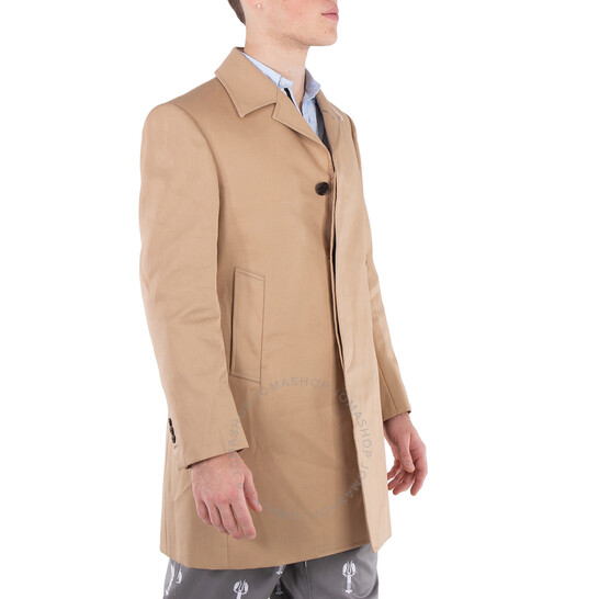 Thom Browne Men's Khaki Mackintosh Bal Collar Overcoat