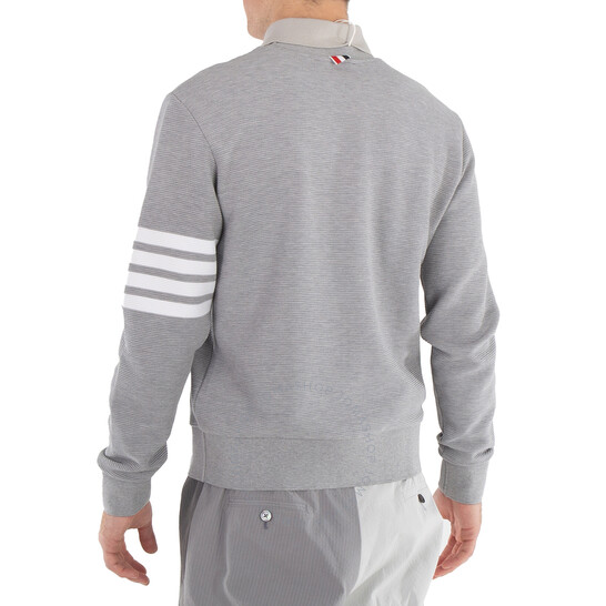 Thom Browne Men's Light Grey 4-Bar Stripe Sleeve Sweatshirt