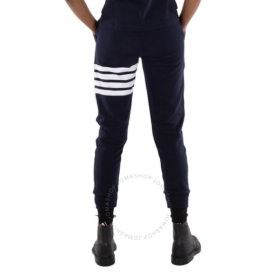 フィットネスボトムス THOM BROWNE Women Straight Pants FJQ001A00535 415 NAVY Thom Browne Navy 4-Bar Engineered Track Pants, Brand Size 42