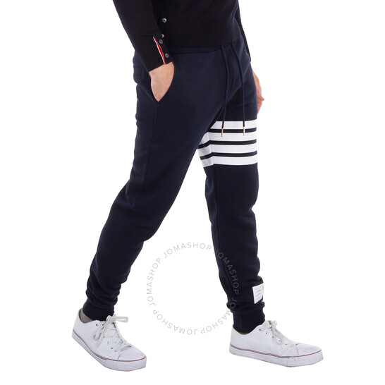 パンツ THOM BROWNE PANTS (FJQ109AJ0051 480) Thom Browne Navy 4-Bar Loopback Sweatpants, Brand Size 0 (X