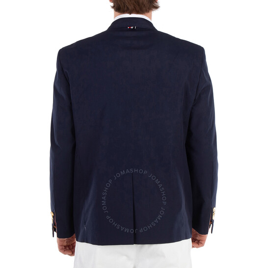 Thom Browne Navy Typewriter Cloth Sport Coat, Brand Size 3
