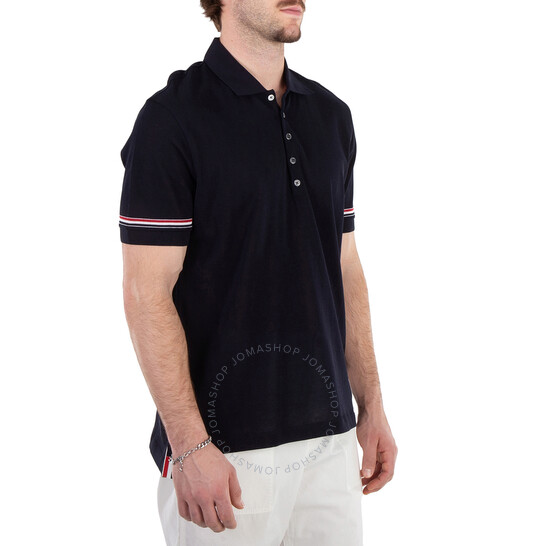 THOM BROWNE 正規品関税込み Short Sleeve Cotton Polo Shirt Thom Browne Short Sleeve Cotton Polo Shirt, Brand Size 5 (XX