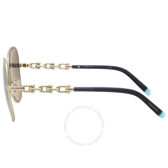 Tiffany & Co. Gradient Blue Mirrored Silver Aviator Ladies
