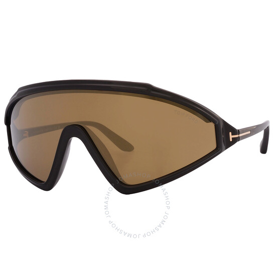 TOMFORD ロナシルトフレムサンクラス FT1121 05A Amazon.com: Tom Ford LORNA FT1121 Shiny Black/Light Brown 0
