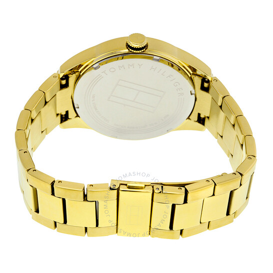 Tommy Hilfiger Coner Black Dial Yellow Gold-tone Watch