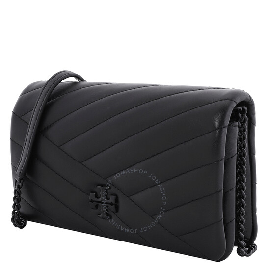 Tory Burch Black Chevron Kira Chain Wallet 161336-001