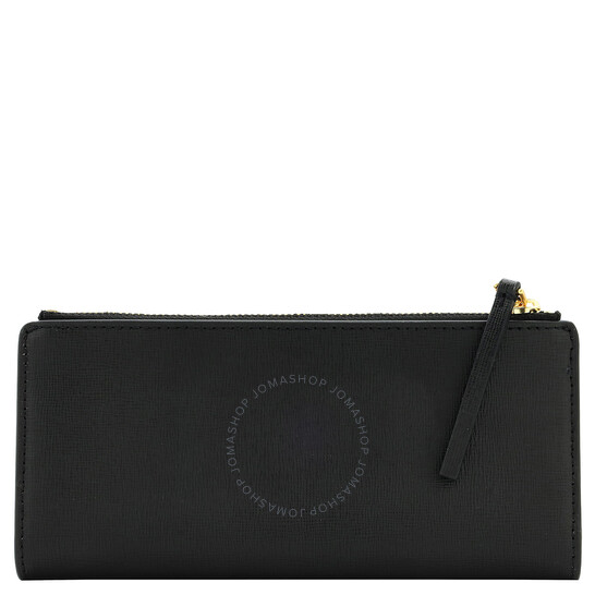 Tory Burch Black Saffiano Leather Robinson Zip Wallet 87161