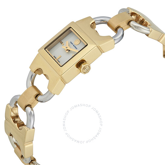 特別価格！ Tory Burch Double T Link 腕時計 TBW5401 Tory Burch Double-T Link Beige Dial Two-tone Ladies Watch