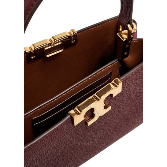 Tory Burch Ladies Dark Cabernet Mini Eleanor Pebbled Satchel