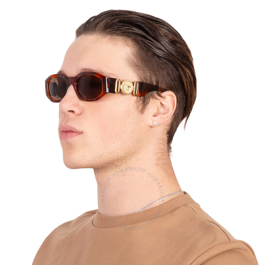サングラス VERSACE Woman Sunglasses Brown 0VE4361 521773 Versace Brown Geometric Unisex Sunglasses VE4361 521773 53