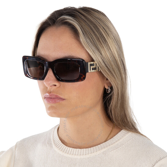 Versace Brown Rectangular Ladies Sunglasses VE4444U 108/73