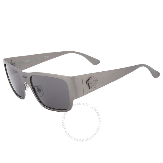 サングラス VERSACE Men Sunglasses Grey 0VE2262 126287 Versace 0VE2262 126287 Gunmetal/Dark Grey Square Men's