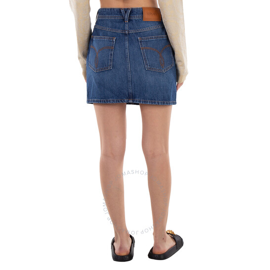 Versace Medusa 95 Cotton Denim Mini Skirt, Brand Size 42