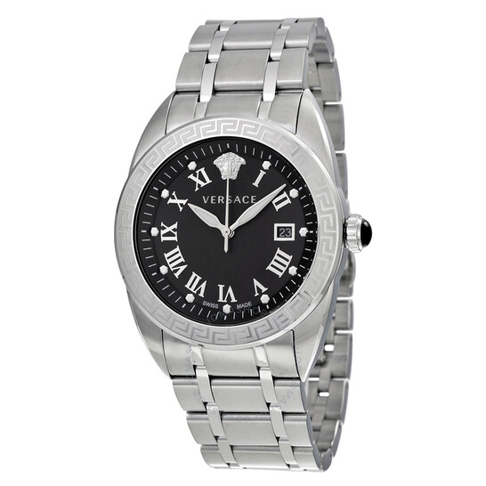 特別価格！Versace V-Sport II Quartz Black Dial Ladies Watch Versace V-Sport II Black Dial Stainless Steel Men's Watch