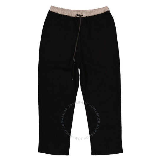 Viridi-Anne Men's Black Fulling Wide Cropped Trousers, Brand