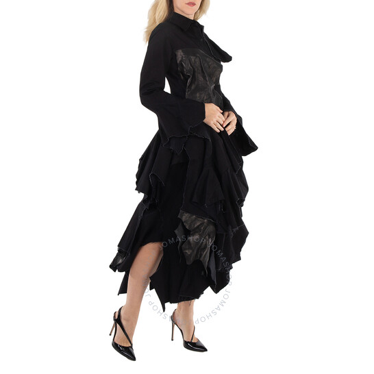 Yohji Yamamoto Black Multi Layered D Collar Dress, Brand